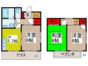 ビュ－テラスＢ棟の物件間取画像